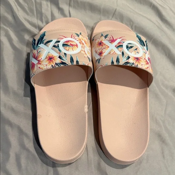 Roxy Tropical Floral Sandals - Cream and Pink - Picture 1 of 6